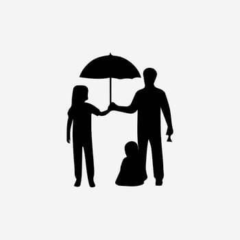 Happy family silhouette, Family silhouette vector