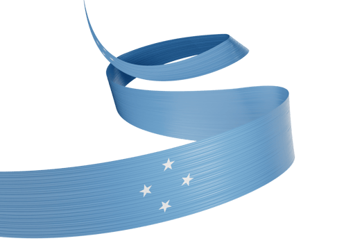 3d Flag Of Micronesia 3d Shiny Waving Micronesia Ribbon Flag 3d Illustration png