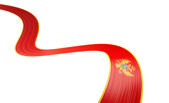 3d Flag Of Montenegro 3d Shiny Waving Montenegro Ribbon Flag 3d Illustration png