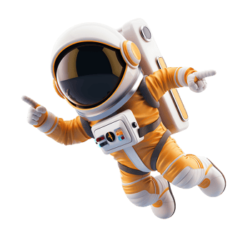 3D Cute Astronaut Isolated png