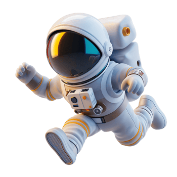 Transparent Background with Cute Astronaut png