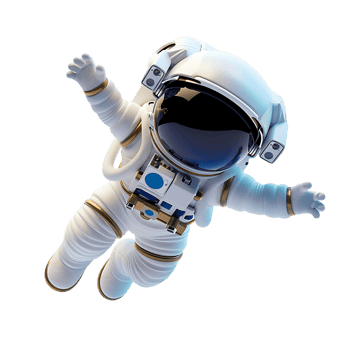3D Astronaut Isolated on Transparent png
