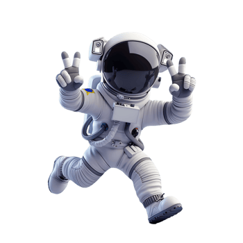 Isolated Cute Astronaut in 3D png