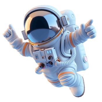 3D Astronaut on Transparent Background png