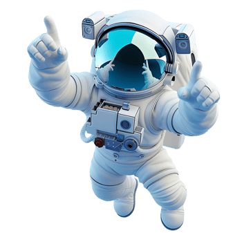 Clear Background with Cute 3D Astronaut png
