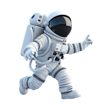 Cute 3D Space Explorer Isolated png