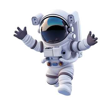 3D Cute Space Character on Transparent png