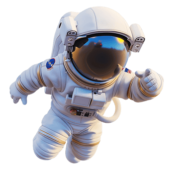 3D Cute Astronaut Clear Background png