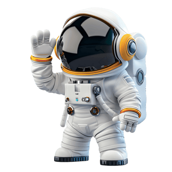 Isolated Cute Space Explorer 3D png
