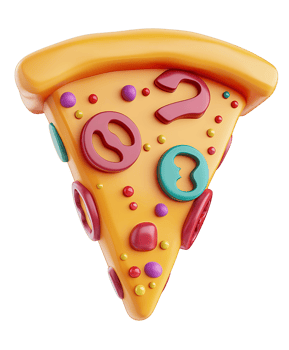 Flying Pizza Slice 3D Render png