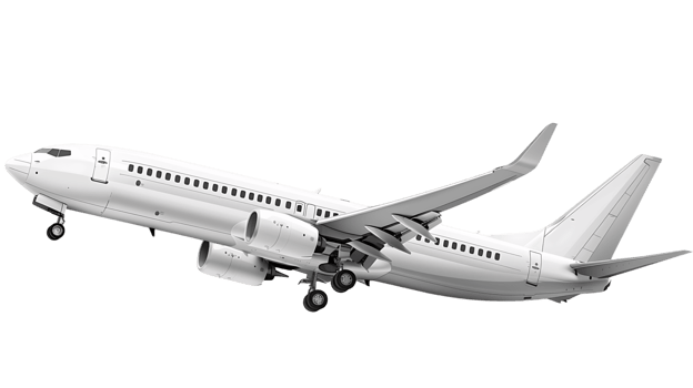 Transparent Background with Passenger Airplane png