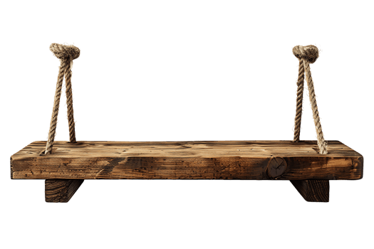 Transparent Background with Hanging Wooden Shelf png