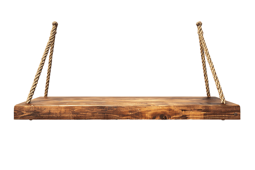 Wooden Shelf Isolated on Transparent png