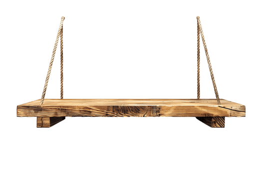 Isolated Wooden Shelf on Clear Background png