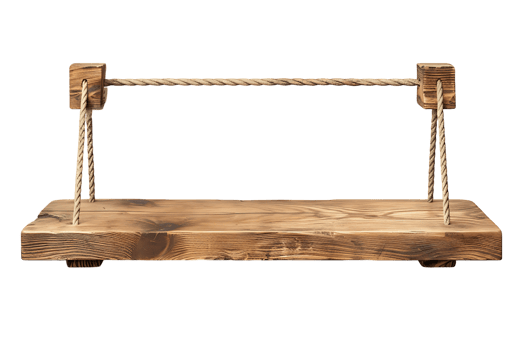 Transparent Hanging Wooden Shelf Isolated png