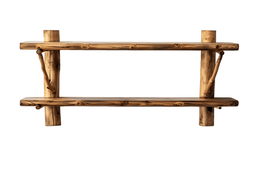 Transparent Wooden Shelf Isolated png