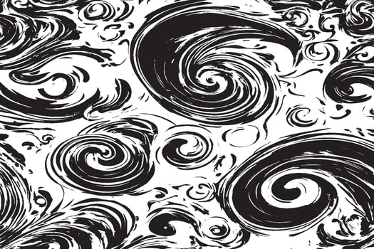 Distressed Black and White Grunge Overlay with Rough Texture Gritty Black Monochrome Texture Overlay on White Background vector