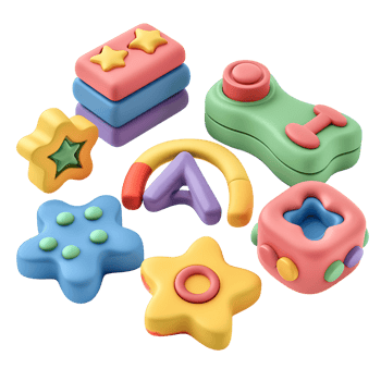 Transparent baby toy 3D rendering png