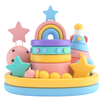 Baby toy 3D render isolated clear png