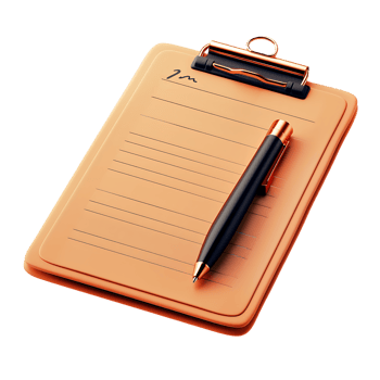 White Background Isolated 3D Clipboard Business Icon png
