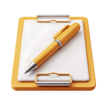 Isolated 3D Clipboard Icon for Business on White Background png