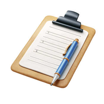 White Background Isolated 3D Icon of Business Clipboard png