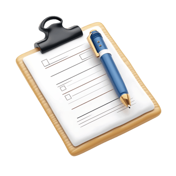 Business Clipboard 3D Icon Isolated on Clear Background png