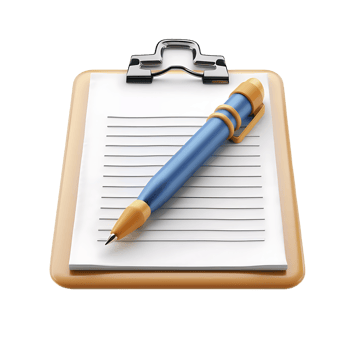 Isolated 3D Clipboard Business Icon with White Background png