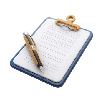 3D Clipboard Icon for Business Isolated on Clean Background png