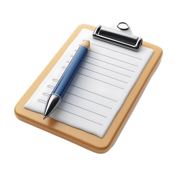 Business Clipboard 3D Icon Isolated on Plain White Background png