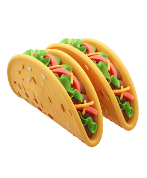 Clear tacos icon 3D isolated png