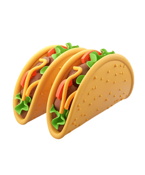 Tacos icon isolated 3D transparent png