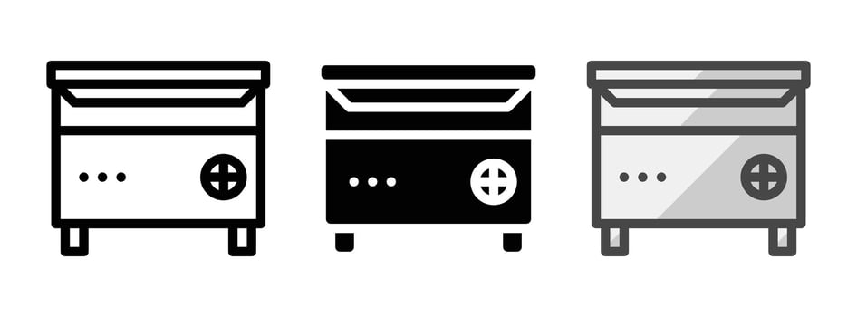 Multipurpose Tilting Skillet Icon in Outline, Glyph, Filled Outline Style vector
