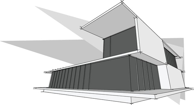 3D Architectural Perspective and Sketch Designs vector
