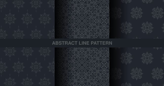Collection Dark ornament pattern design background vector