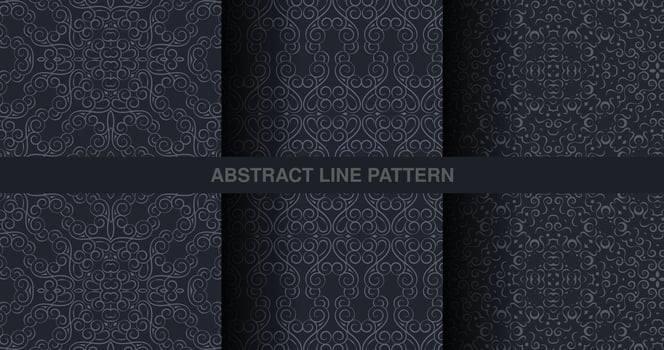 Collection Dark ornament pattern design background vector