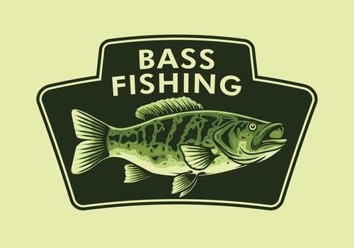 Largemouth bass fishing logo template vector
