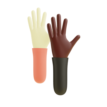 3 D illustration of raise hand icon png
