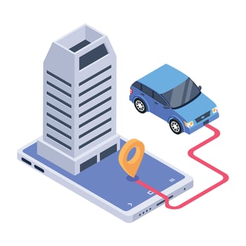 Trendy isometric icon of cab location vector