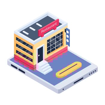 WebPremium isometric icon of online restaurant booking vector
