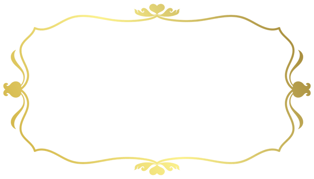 decorative border Rich gold wedding card png