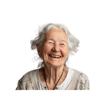 Portrait of a Senior Woman With Gray Hair Laughing Joyfully png