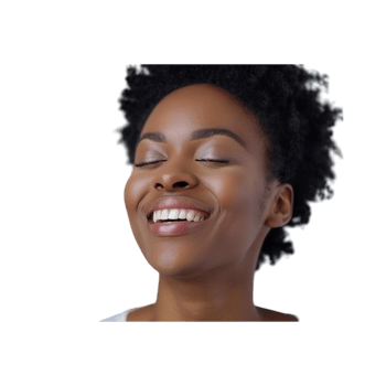 Smiling Black Woman With Short Curly Hair png