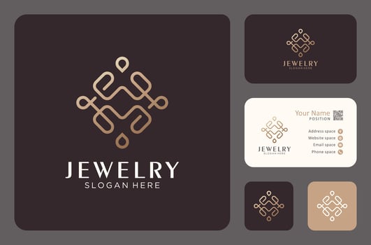 beauty line art logo design for jewelery or cosmetics product. vector