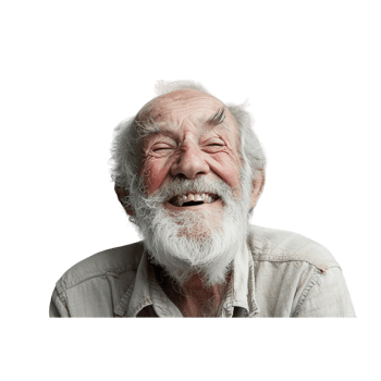 Portrait of a Senior Man With White Beard Laughing png