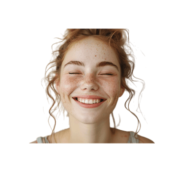 Close Up Portrait of a Smiling Young Woman With Red Hair and Freckles png