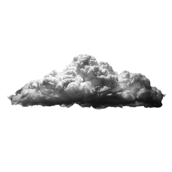 Isolated Black And White Cumulus Cloud Image png