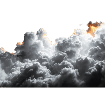Dramatic Storm Clouds With Fiery Orange Glow in the Sky png