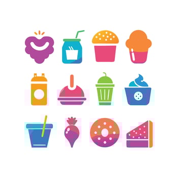 Food and Drink Icon Set Collection for Documents, Websites and Mobile Applications vector