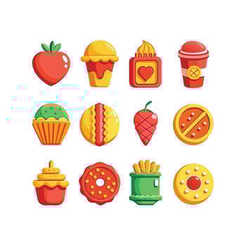 Food and Drink Icon Set Collection for Documents, Websites and Mobile Applications vector